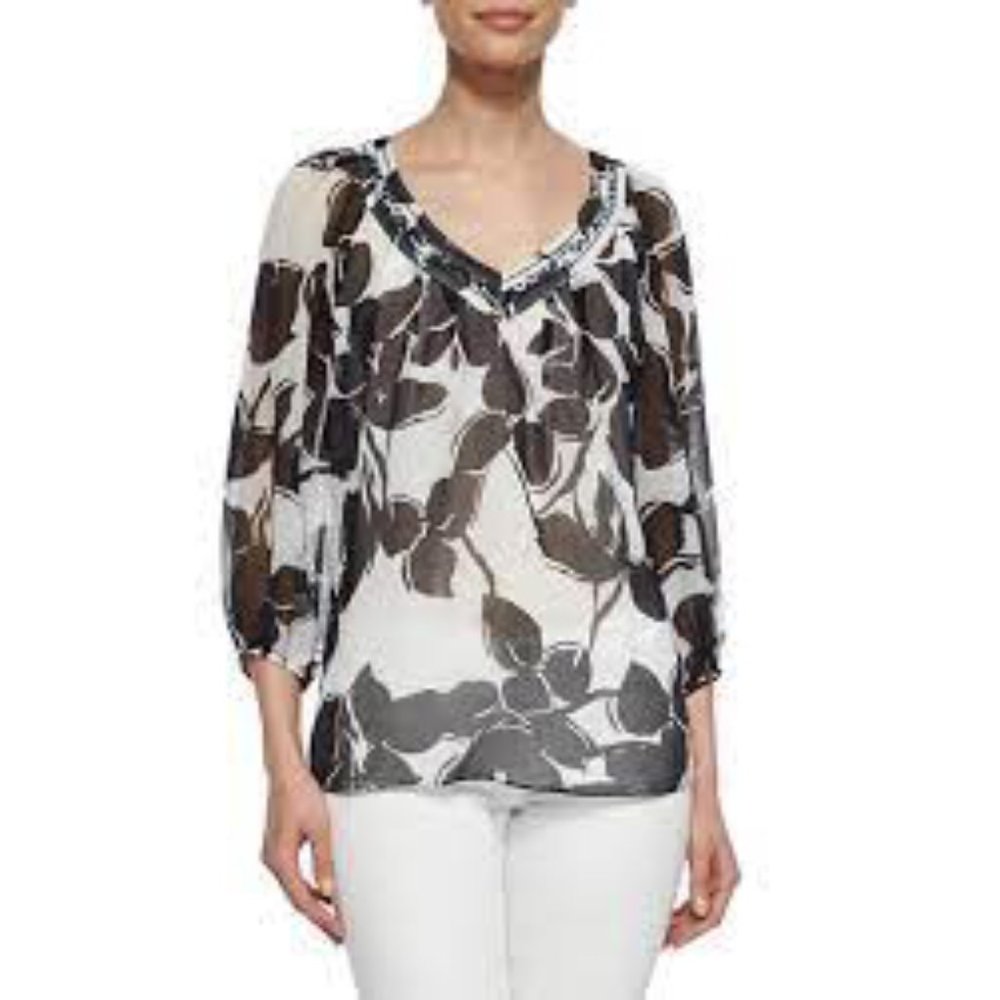 DIANE VON FURSTENBERG Eden Garden-Print Silk Chiffon Blouse